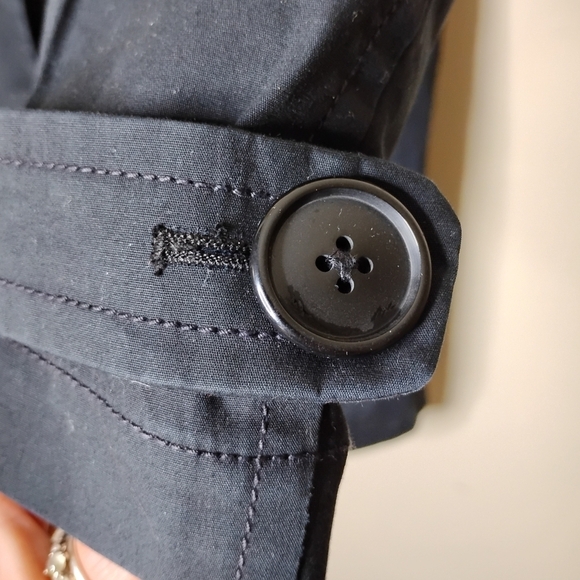 Vintage Y2K Old Navy Black Car Coat Women’s M Cotton Minimalist Preppy Topper - Picture 4 of 10